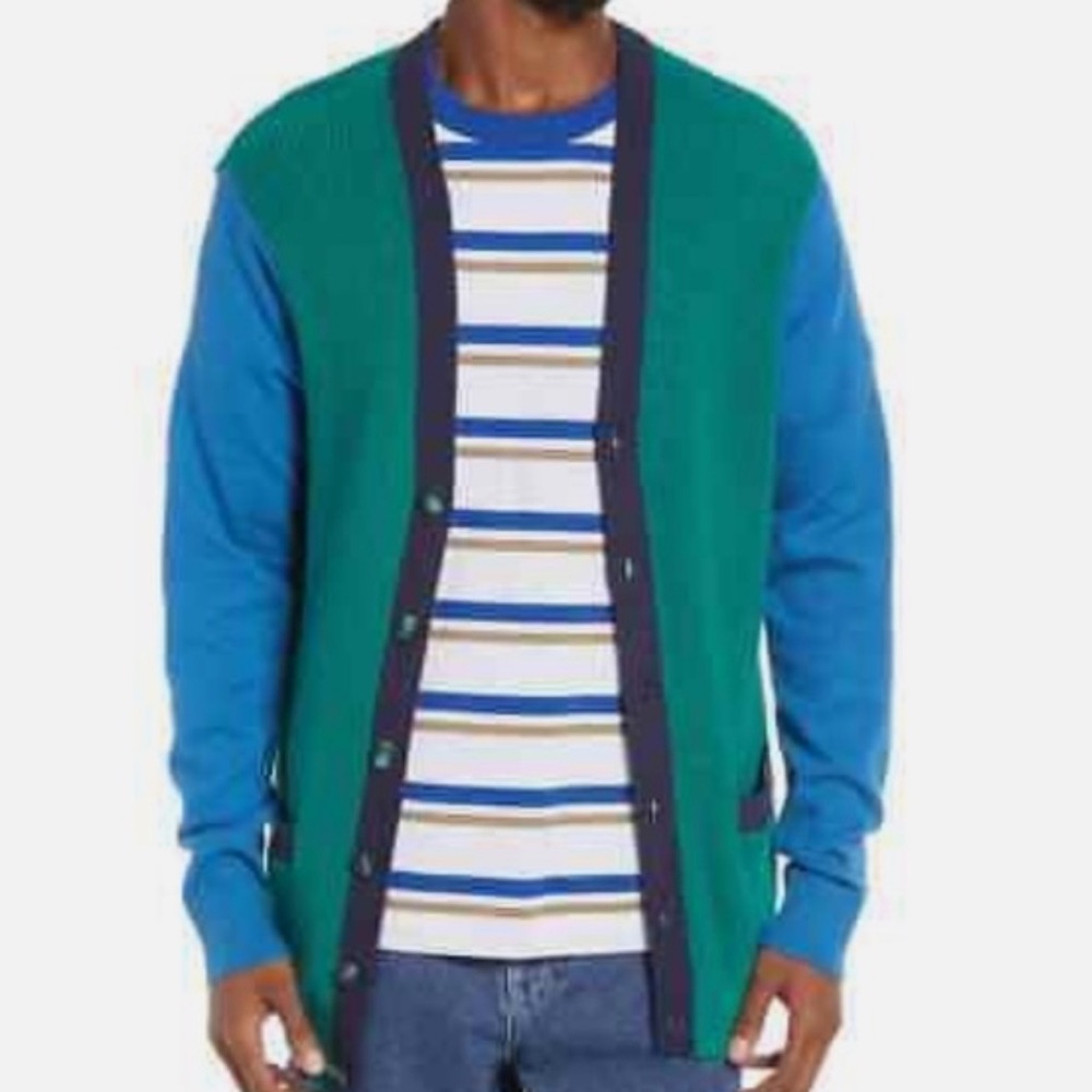 BP Nordstrom Colorblock Men’s Varsity Cardigan NWOT Small